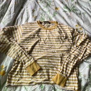 ☀️Brandy Melville Yellow and White Striped Long Sleeve☀️